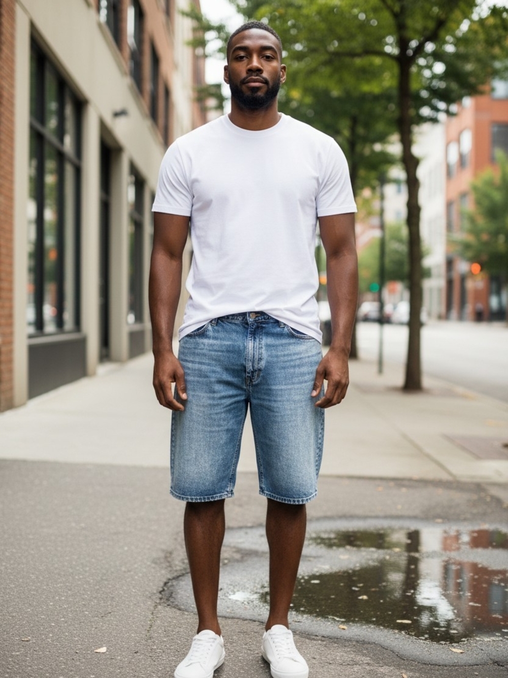 Men's Levi Denim Shorts - Classic Light Blue Size 42
